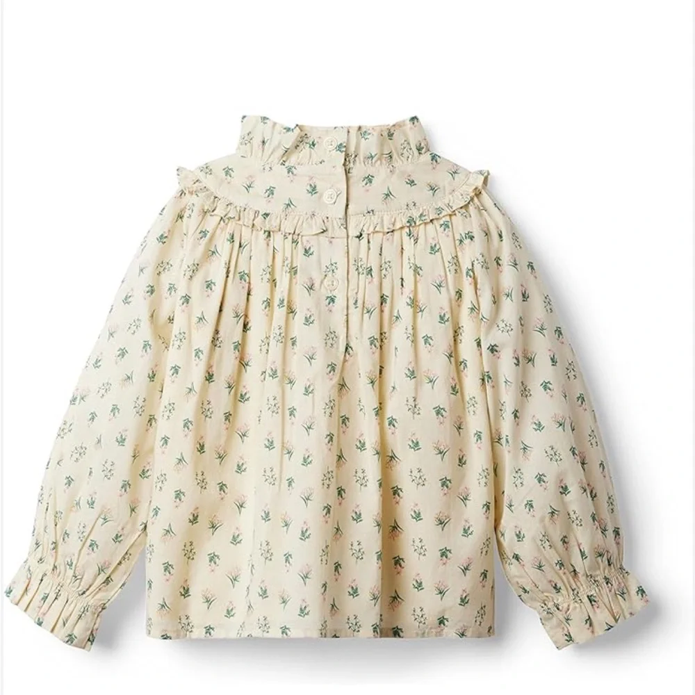 Janie & Jack Girls Floral Long Sleeve Kids Top